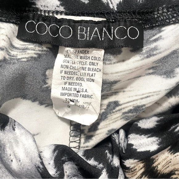 COCO BIANCO Animal Print Palazzo Pants Medium Super Wide Leg Pull On Pants EUC - Picture 7 of 8